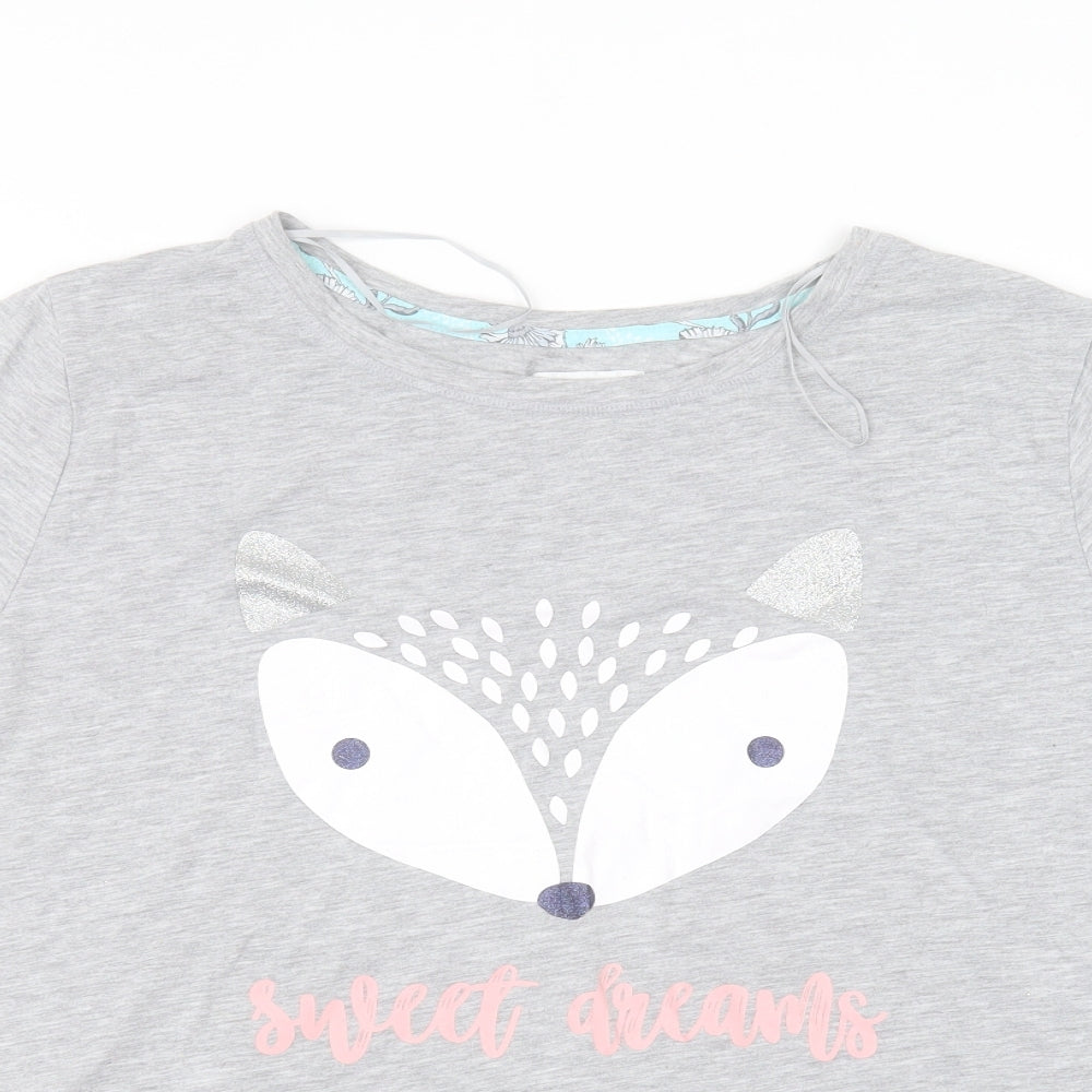 Matalan Womens Grey  Cotton Basic T-Shirt Size M Round Neck