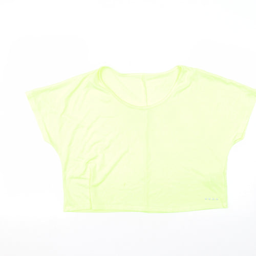 Matalan Womens Green  Polyester Basic T-Shirt Size M Round Neck