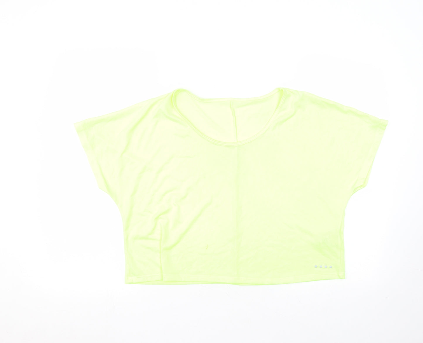 Matalan Womens Green  Polyester Basic T-Shirt Size M Round Neck