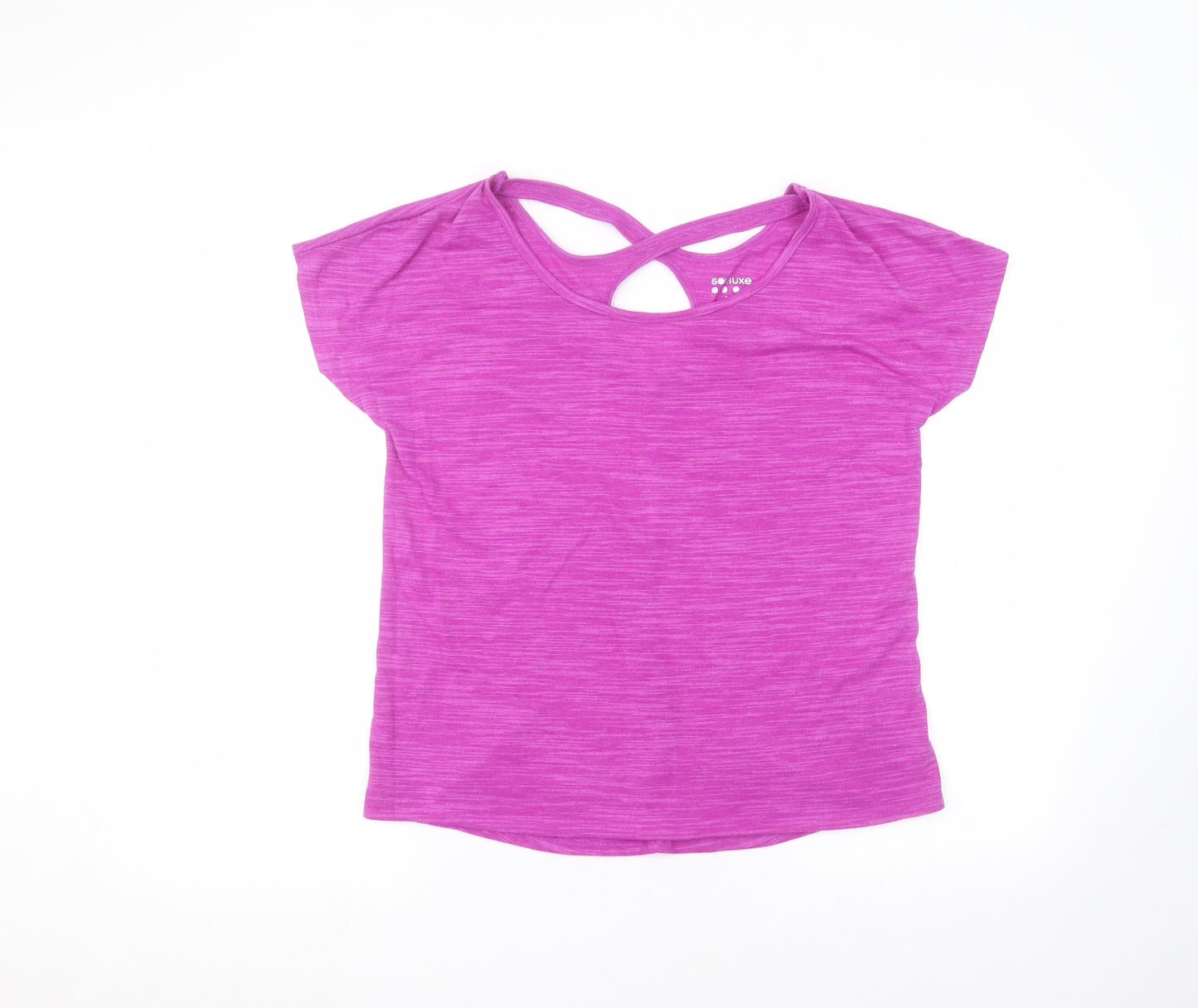 Matalan Womens Purple  Polyester Basic T-Shirt Size M Round Neck