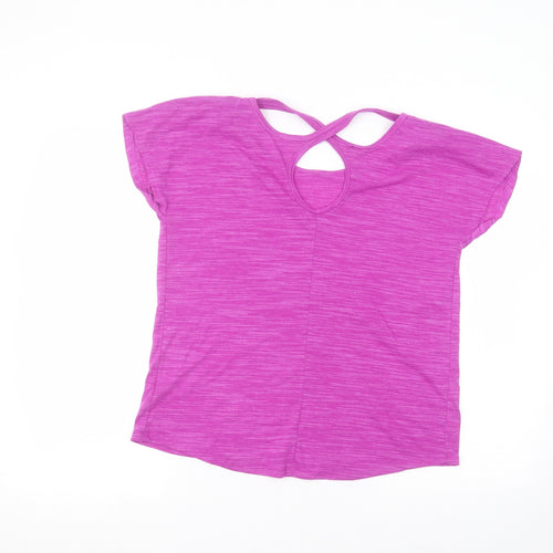 Matalan Womens Purple  Polyester Basic T-Shirt Size M Round Neck
