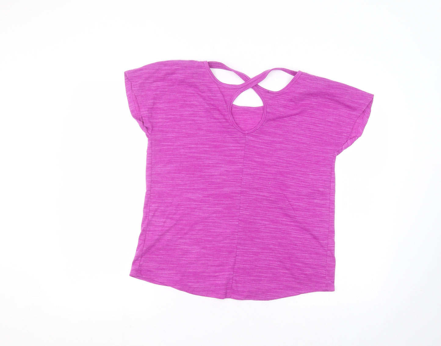 Matalan Womens Purple  Polyester Basic T-Shirt Size M Round Neck
