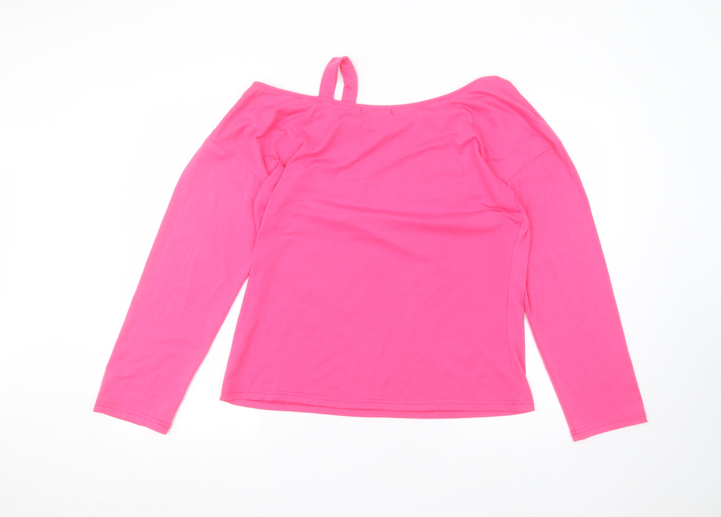 Sheilay Womens Pink  Cotton Basic T-Shirt Size M Round Neck