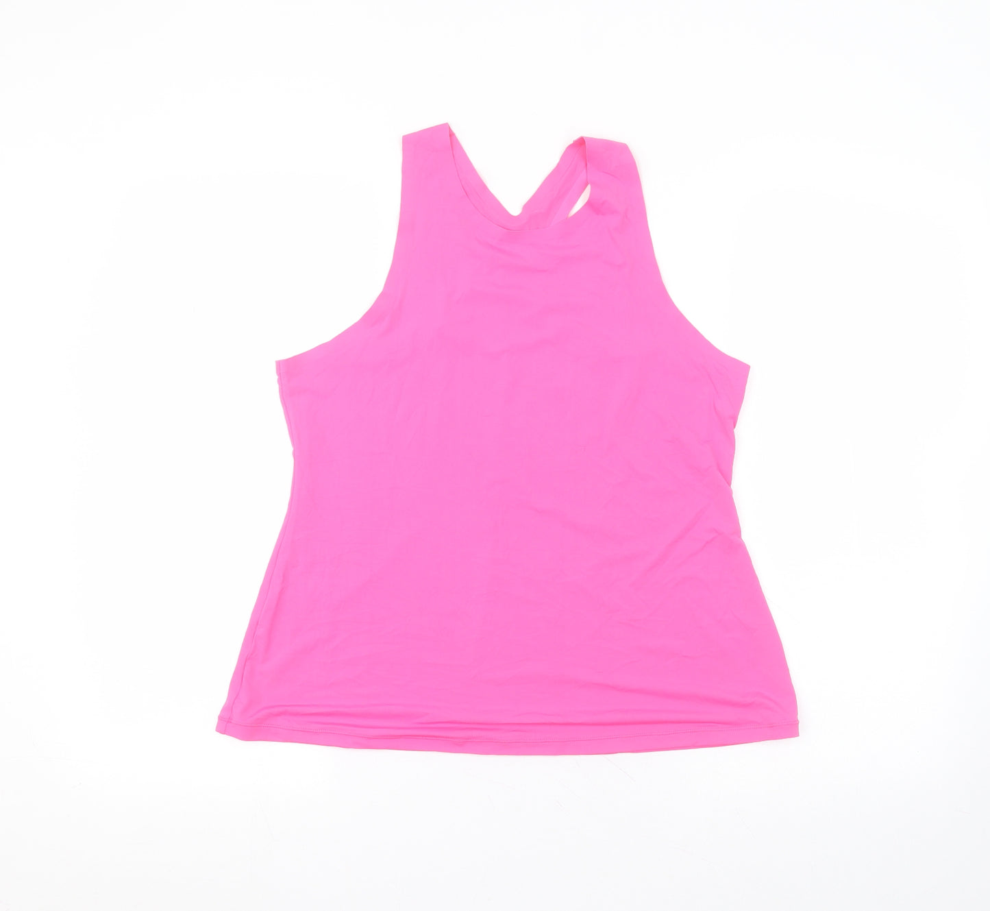 INOC Womens Pink  Polyamide Basic Tank Size M Round Neck