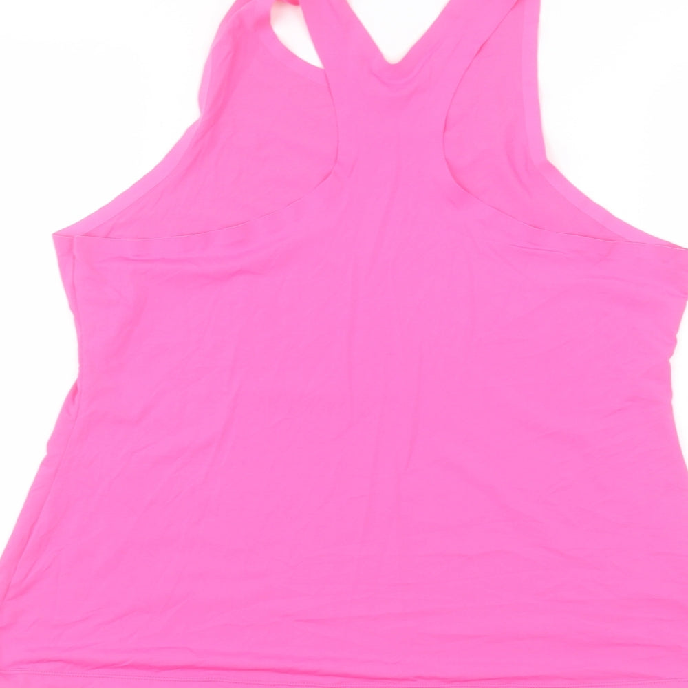 INOC Womens Pink  Polyamide Basic Tank Size M Round Neck