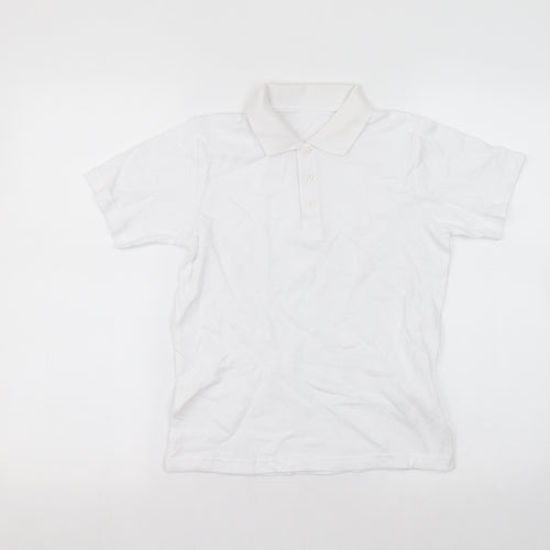 Matalan Boys White  Cotton Basic Polo Size 9 Years Collared