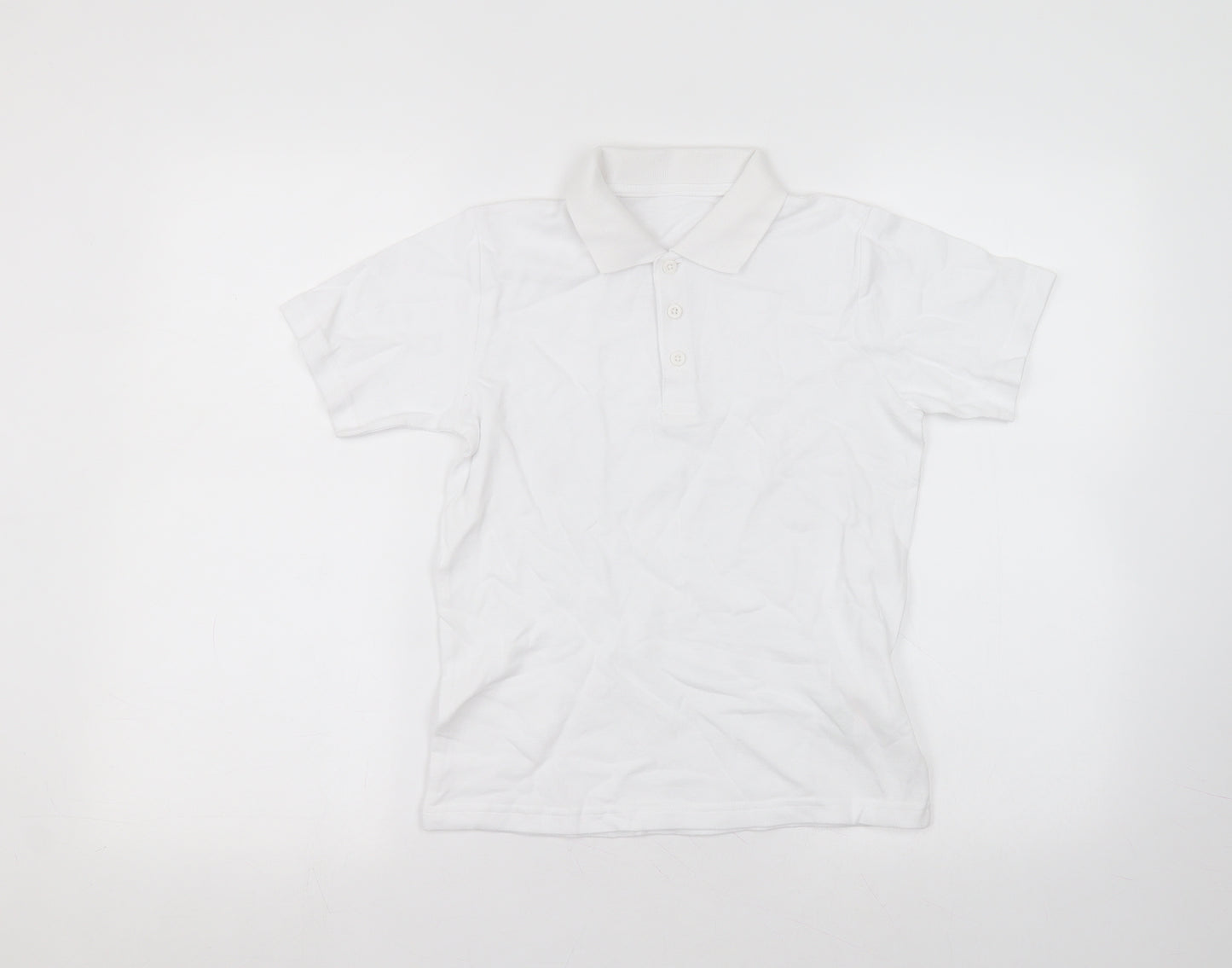 Matalan Boys White  Cotton Basic Polo Size 9 Years Collared