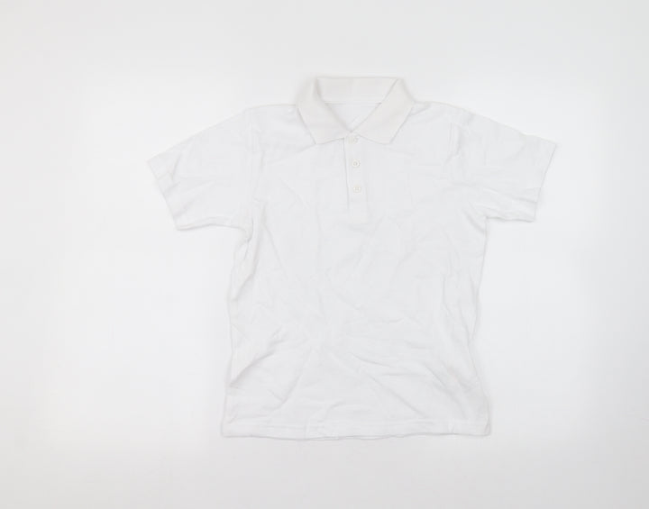 Matalan Boys White  Cotton Basic Polo Size 9 Years Collared
