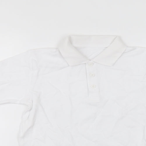 Matalan Boys White  Cotton Basic Polo Size 9 Years Collared