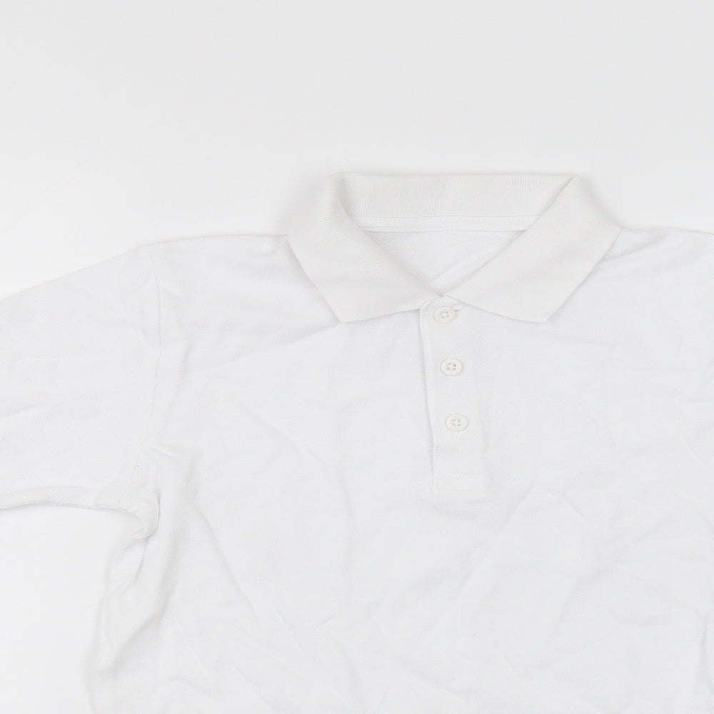 Matalan Boys White  Cotton Basic Polo Size 9 Years Collared