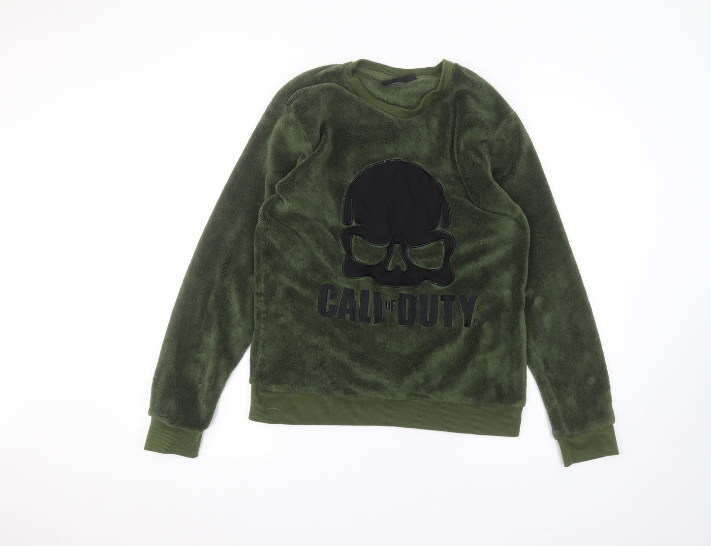 Primark Mens Green Round Neck  Polyester Pullover Jumper Size M   - call of duty
