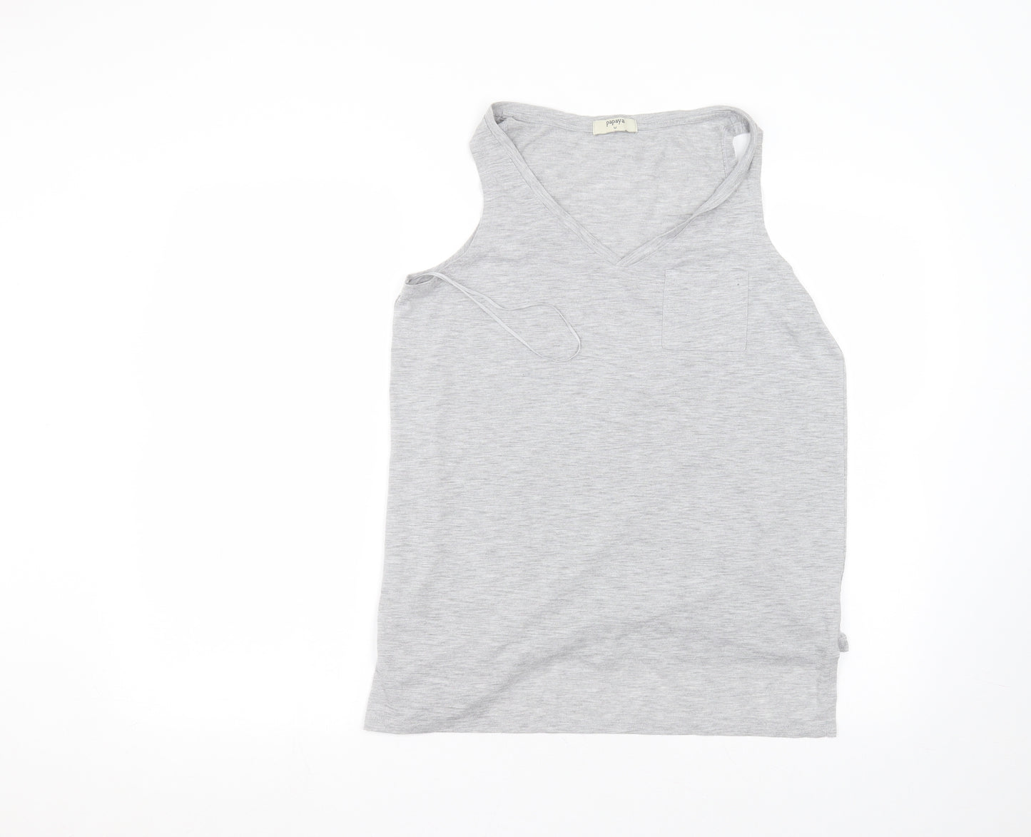 Matalan Womens Grey  Polyester Basic T-Shirt Size M Round Neck