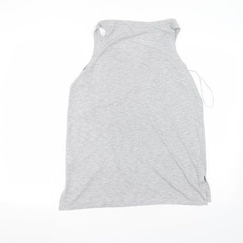 Matalan Womens Grey  Polyester Basic T-Shirt Size M Round Neck