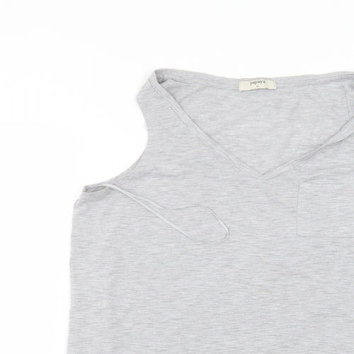 Matalan Womens Grey  Polyester Basic T-Shirt Size M Round Neck