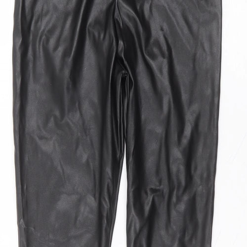 PRETTYLITTLETHING Womens Black  Polyester Trousers  Size 12 L28 in Regular