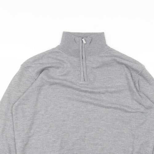 Hudson Harbour Mens Grey  Polyester  T-Shirt Size M High Neck