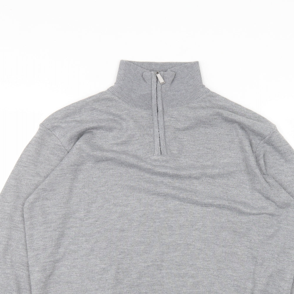 Hudson Harbour Mens Grey  Polyester  T-Shirt Size M High Neck