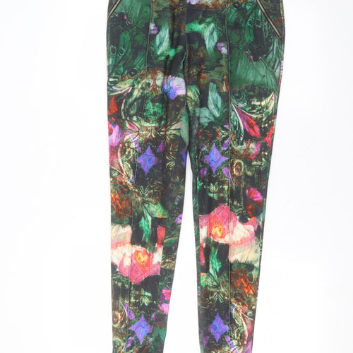 Ted Baker Womens Green Floral Polyester Trousers  Size M L29 in Regular