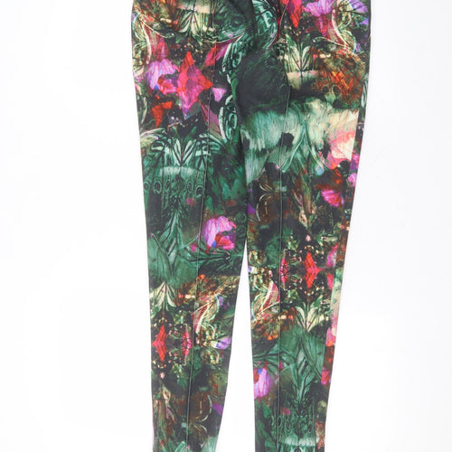 Ted Baker Womens Green Floral Polyester Trousers  Size M L29 in Regular