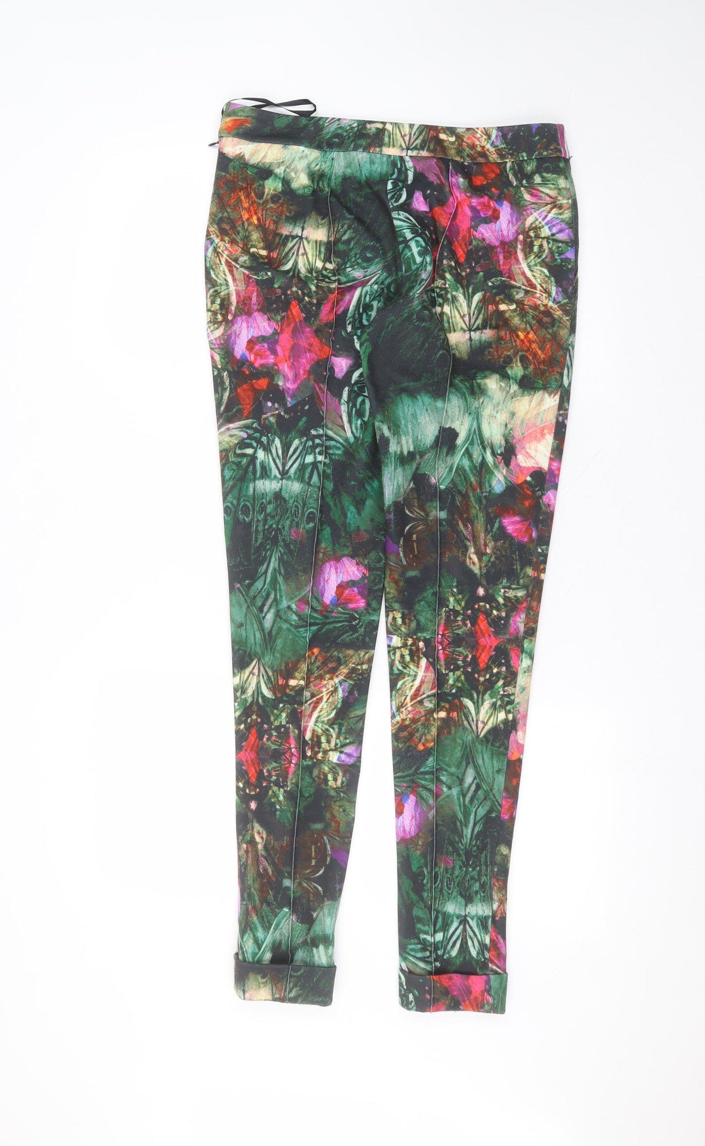 Ted Baker Womens Green Floral Polyester Trousers  Size M L29 in Regular