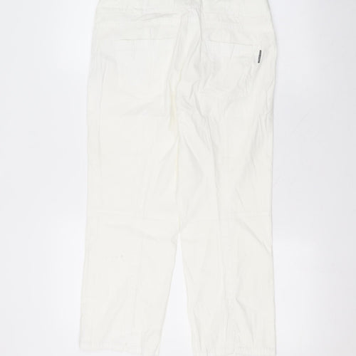 Marc Cain Womens White  Cotton Trousers  Size 32 in L22 in Regular