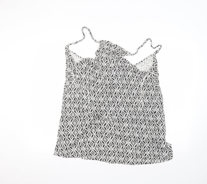 Atmosphere Womens White  Viscose Basic Tank Size M Round Neck