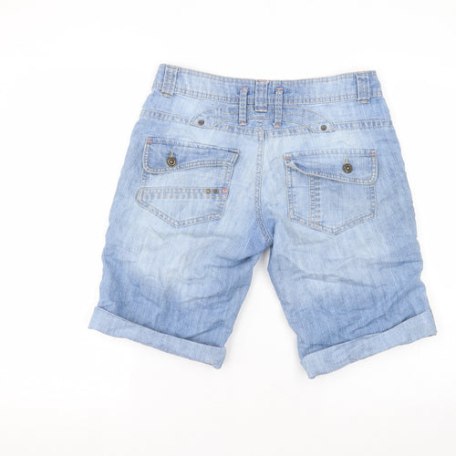 Denim & Co. Womens Blue  Cotton Bermuda Shorts Size 8 L10 in Regular