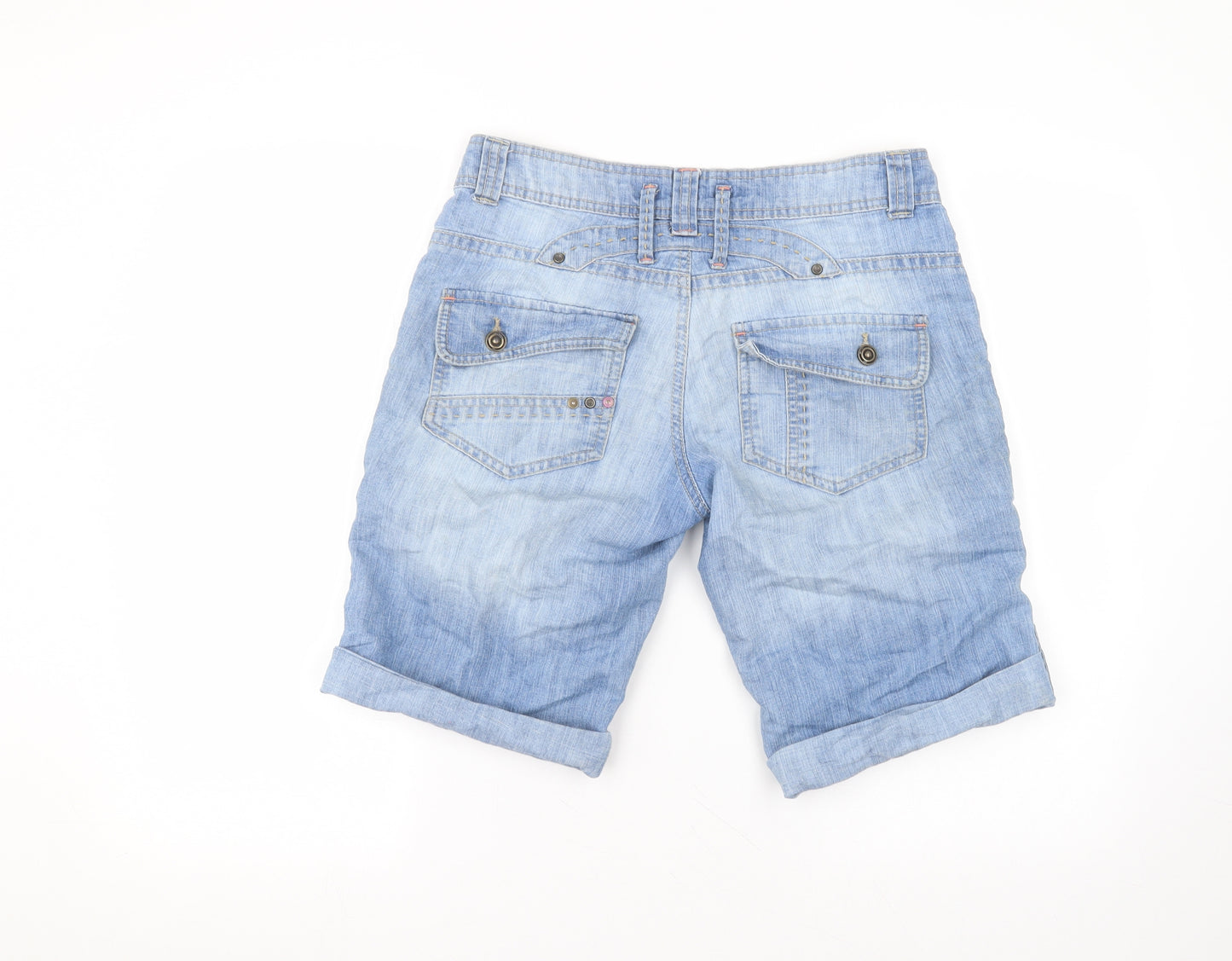 Denim & Co. Womens Blue  Cotton Bermuda Shorts Size 8 L10 in Regular