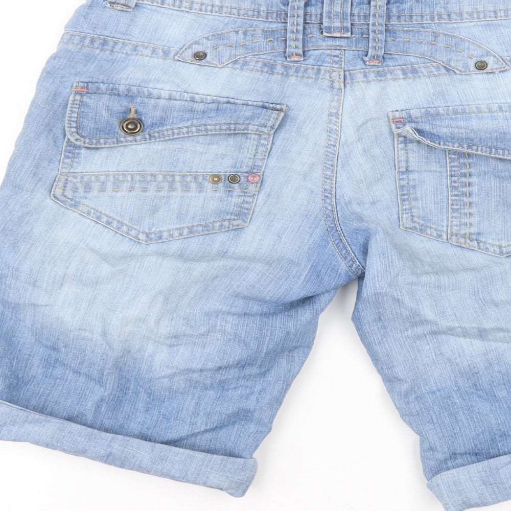 Denim & Co. Womens Blue  Cotton Bermuda Shorts Size 8 L10 in Regular