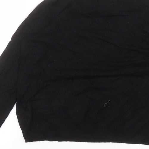 Wallis Womens Black  Viscose Basic T-Shirt Size 14 Round Neck