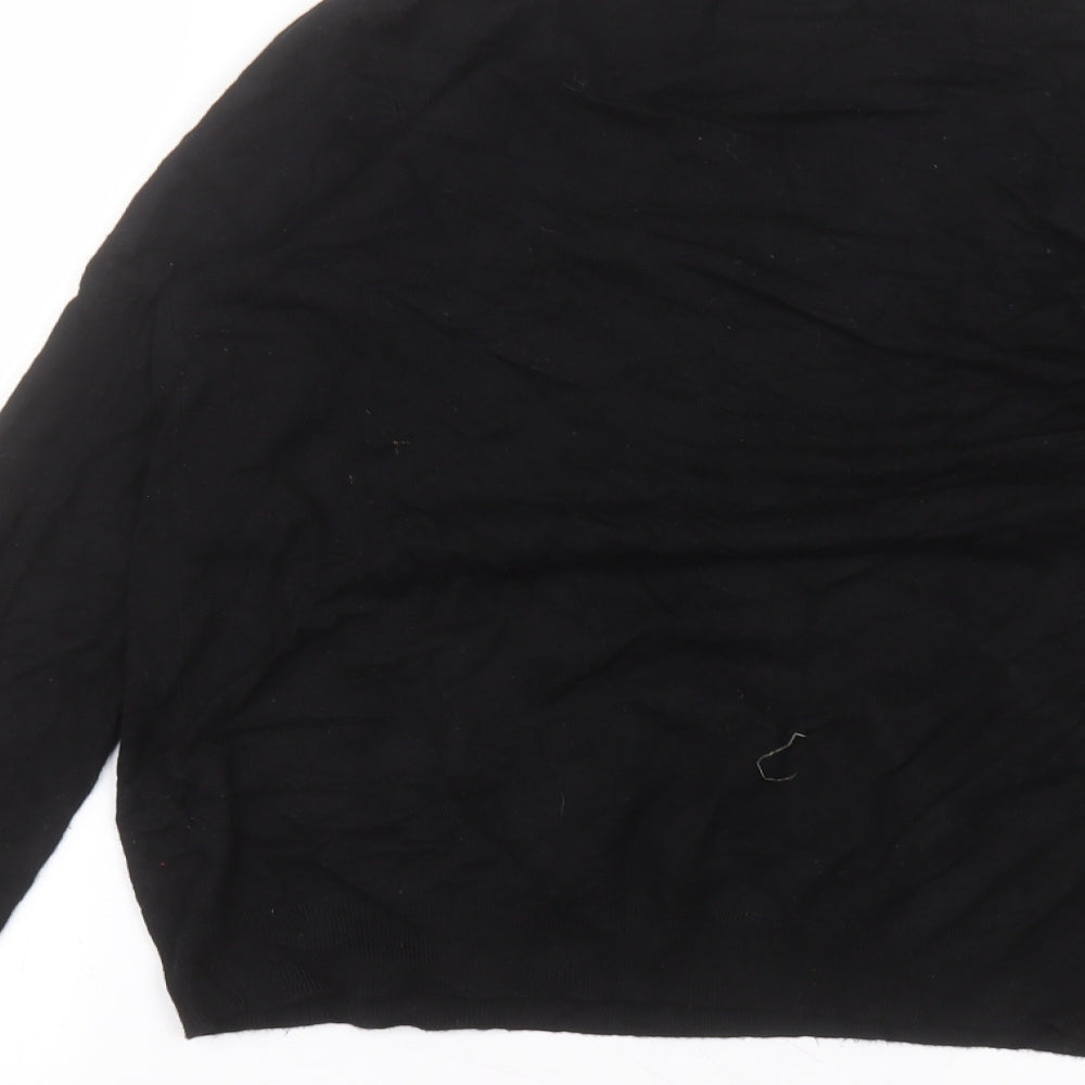 Wallis Womens Black  Viscose Basic T-Shirt Size 14 Round Neck