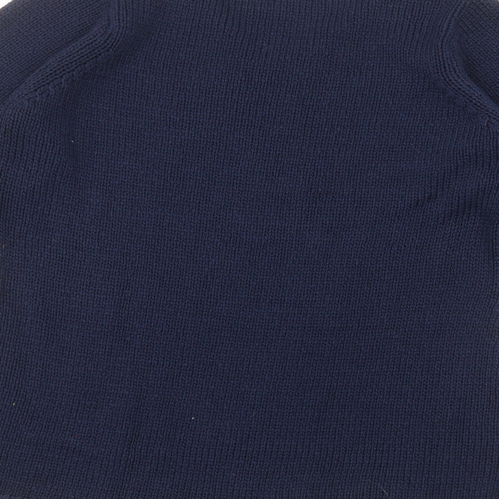 Together Womens Blue Round Neck  Acrylic Pullover Jumper Size 12