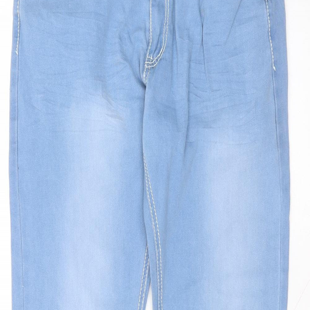 Preworn Womens Blue  Polyester Skinny Jeans Size XL L31 in Regular