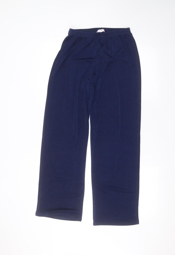 julipa Womens Blue Polyester Trousers Size 12 L27 in Regular
