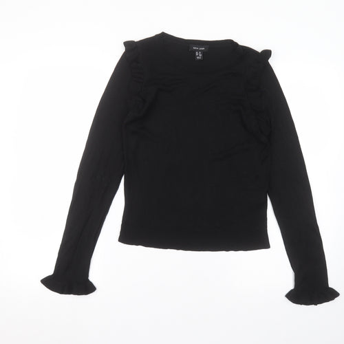 New Look Womens Black  Viscose Basic T-Shirt Size 10 Round Neck