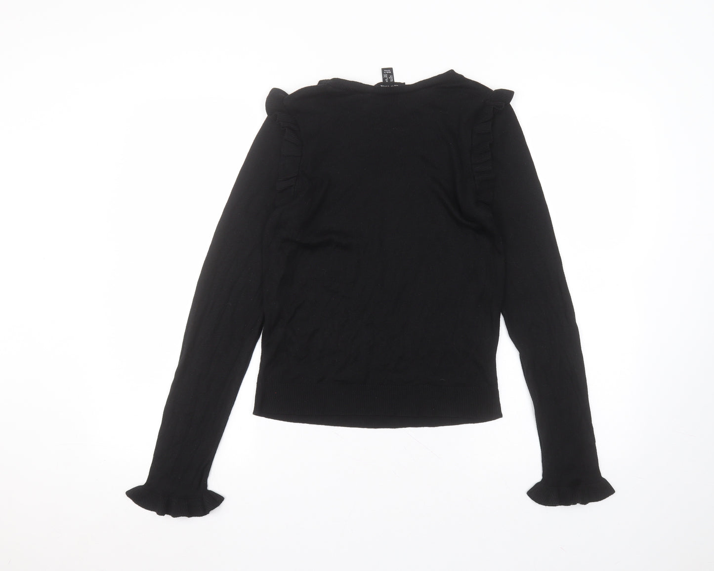 New Look Womens Black  Viscose Basic T-Shirt Size 10 Round Neck