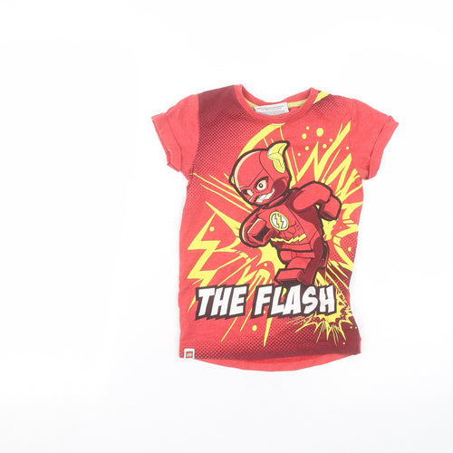 NEXT Boys Red  Cotton Basic T-Shirt Size 4 Years Round Neck