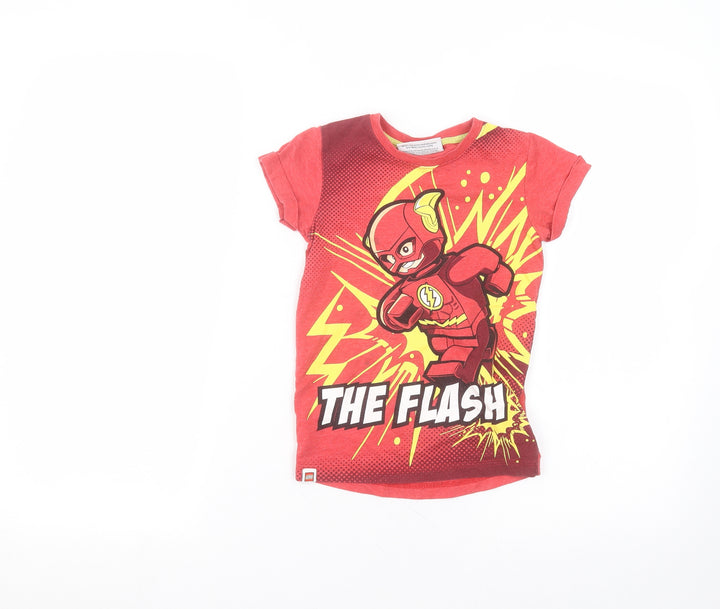NEXT Boys Red  Cotton Basic T-Shirt Size 4 Years Round Neck