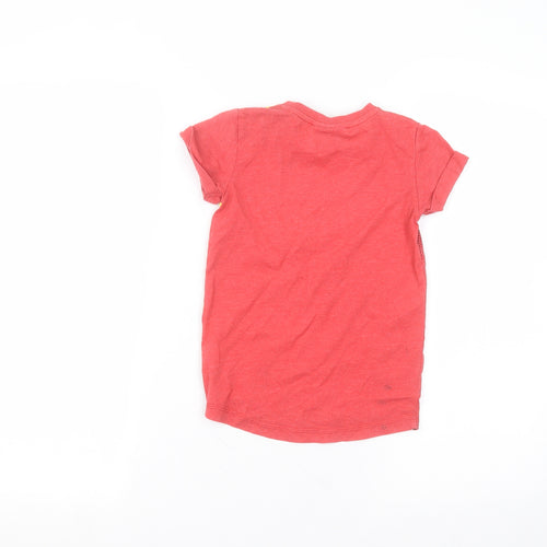 NEXT Boys Red  Cotton Basic T-Shirt Size 4 Years Round Neck