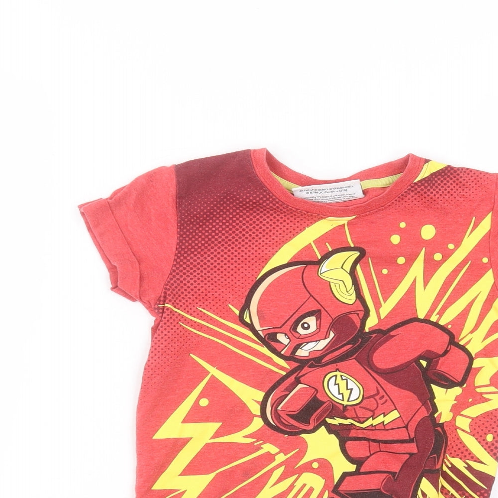 NEXT Boys Red  Cotton Basic T-Shirt Size 4 Years Round Neck