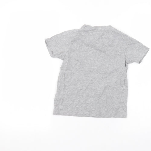 Marks and Spencer Boys Grey  Cotton Basic T-Shirt Size 4-5 Years Round Neck
