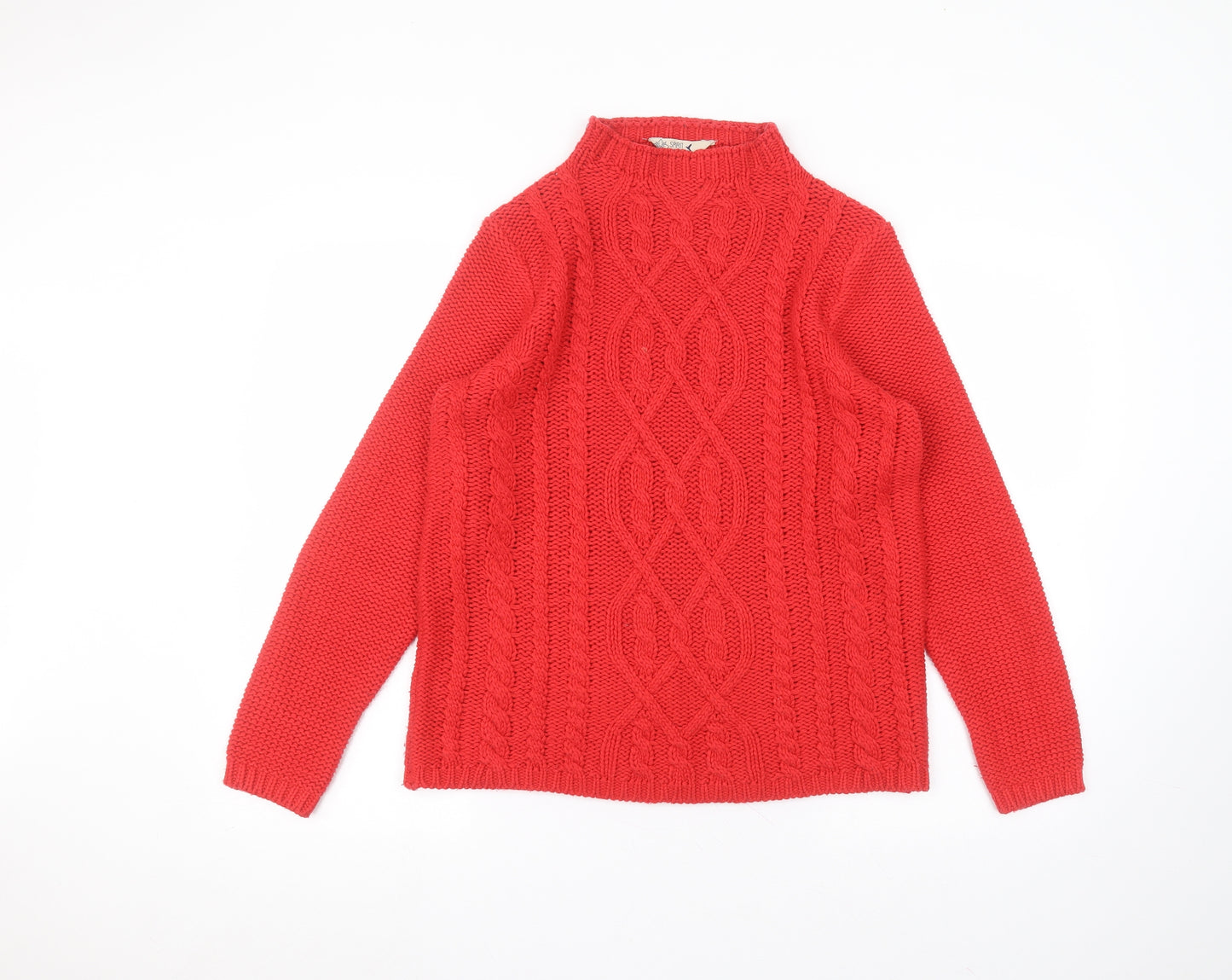M&Co Womens Red Round Neck  Acrylic Pullover Jumper Size 14
