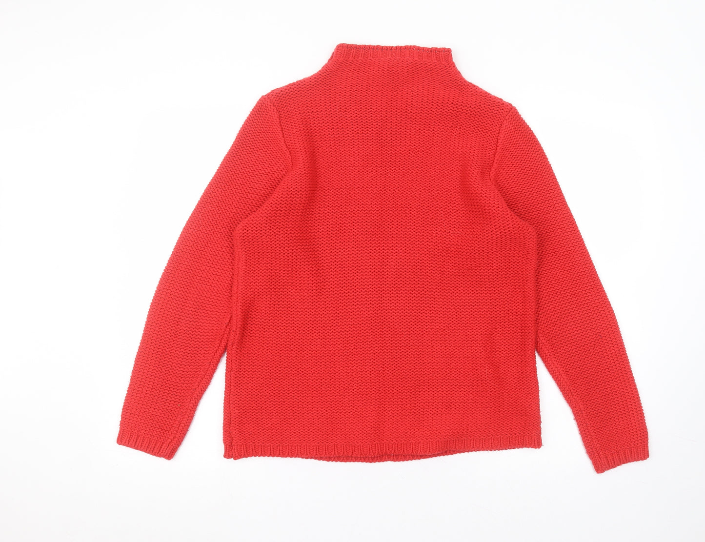 M&Co Womens Red Round Neck  Acrylic Pullover Jumper Size 14