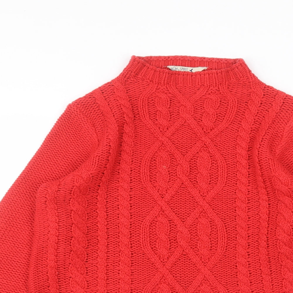 M&Co Womens Red Round Neck  Acrylic Pullover Jumper Size 14