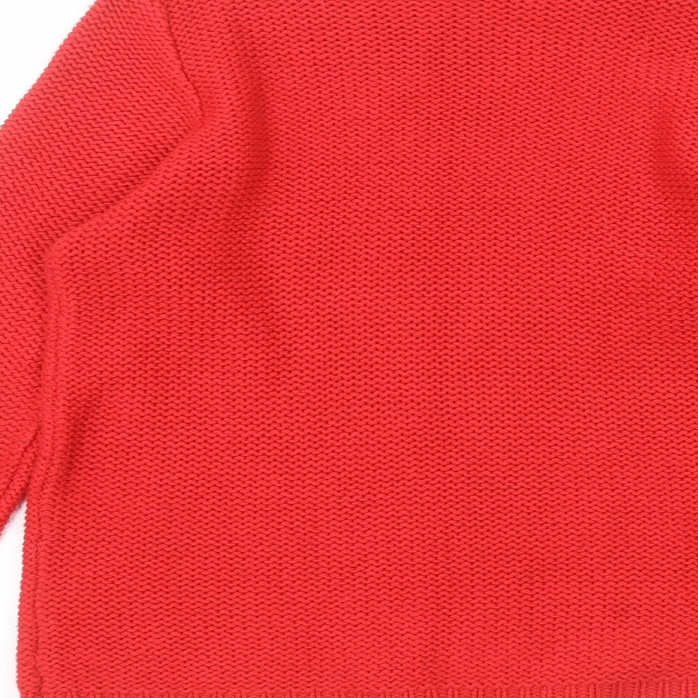 M&Co Womens Red Round Neck  Acrylic Pullover Jumper Size 14
