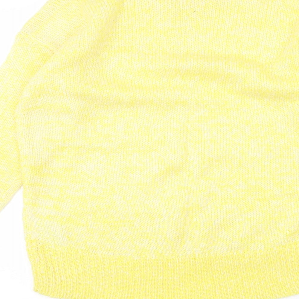 New Look Womens Yellow Round Neck  Acrylic Pullover Jumper Size S