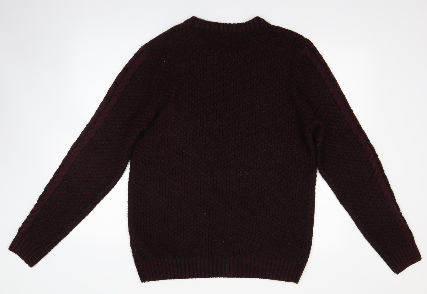 New lok Mens Red Round Neck  Acrylic Pullover Jumper Size M