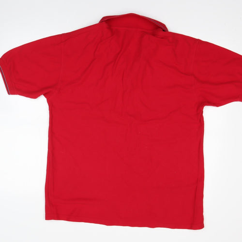 JERZEES Mens Red  100% Cotton  Polo Size M Collared