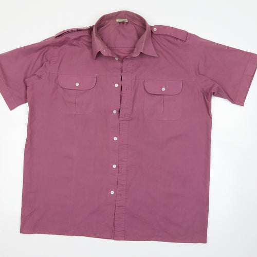 Premier man Mens Pink  Polyester  Dress Shirt Size 16.5 Collared