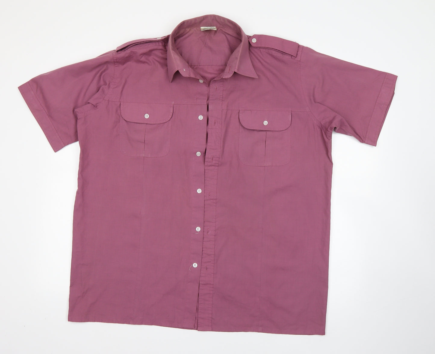 Premier man Mens Pink  Polyester  Dress Shirt Size 16.5 Collared